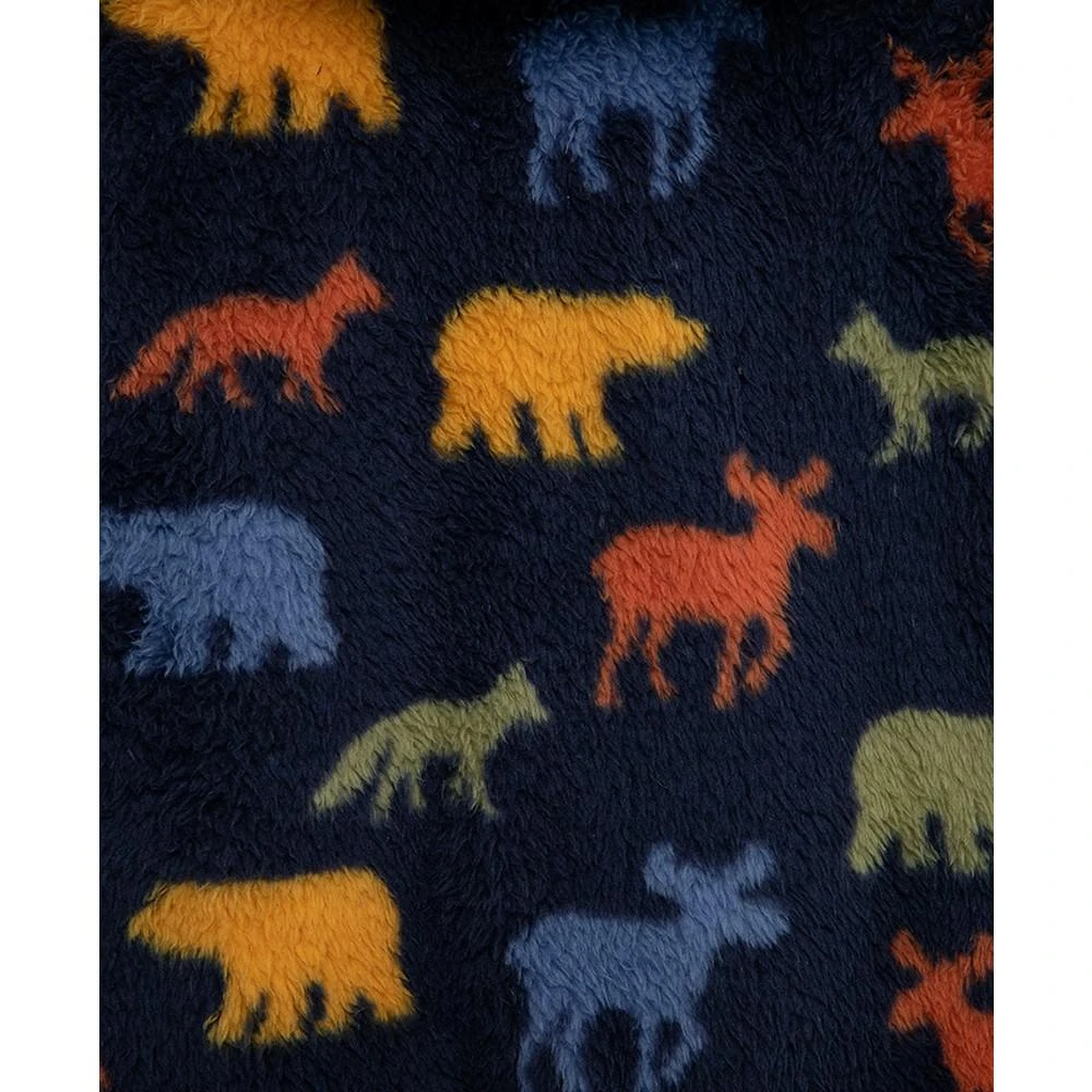 商品Little Me|Baby Woodland-Print Hooded Faux-Sherpa Fleece Footed Pram,价格¥432,第4张图片详细描述