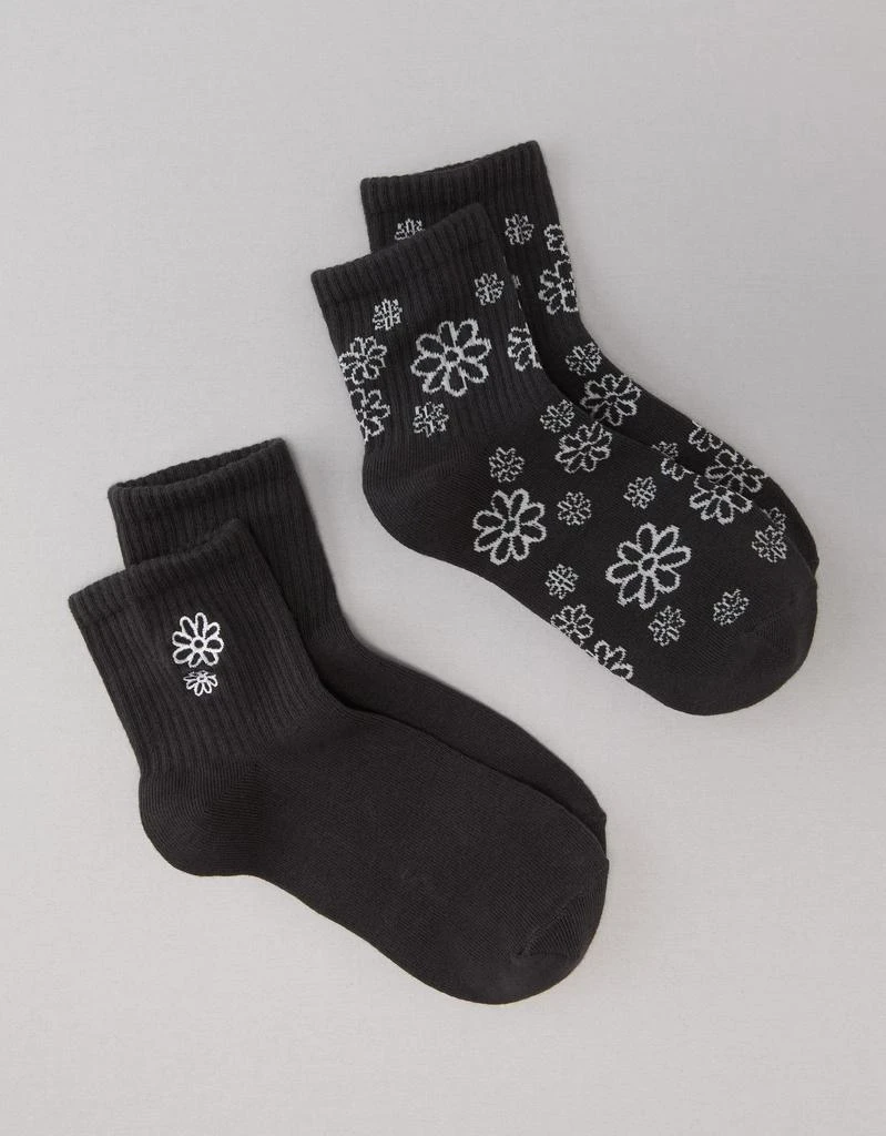 商品AE|AE Daisy Boyfriend Sock 2-Pack,价格¥97,第1张图片