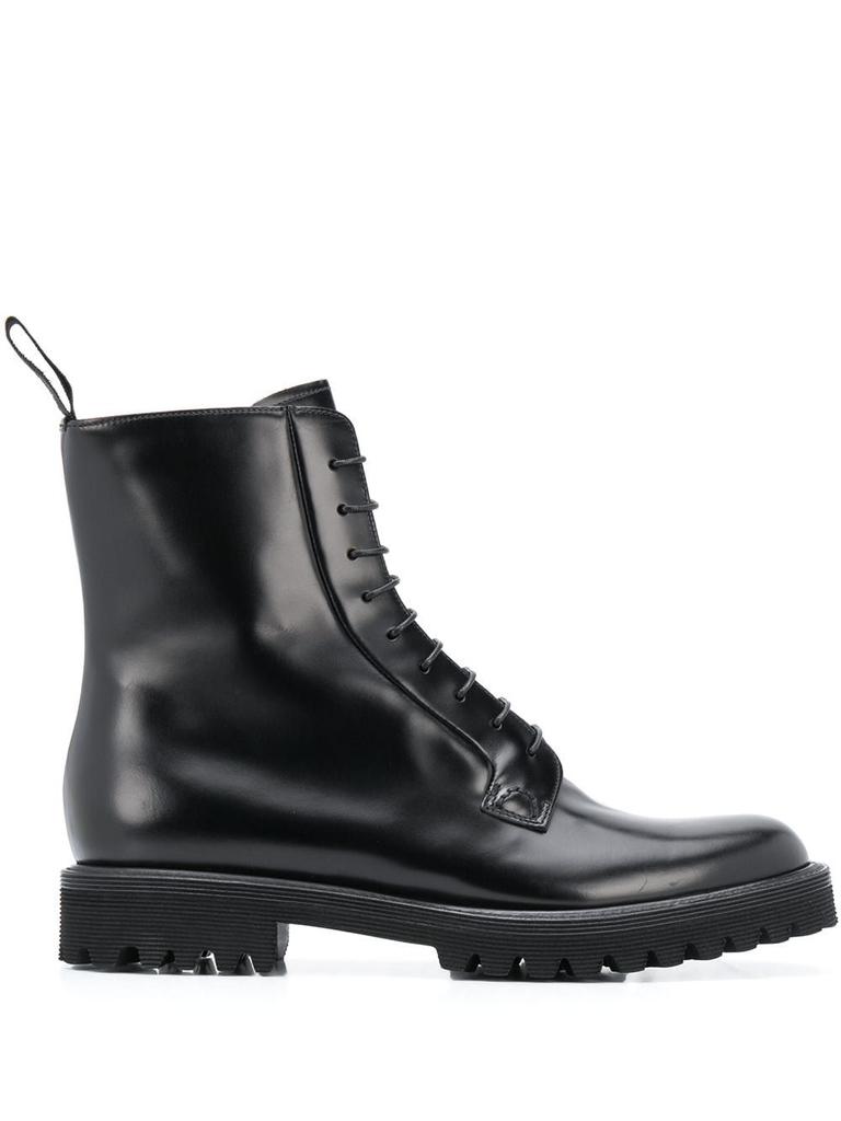 Church's Women's  Black Leather Ankle Boots商品第1张图片规格展示