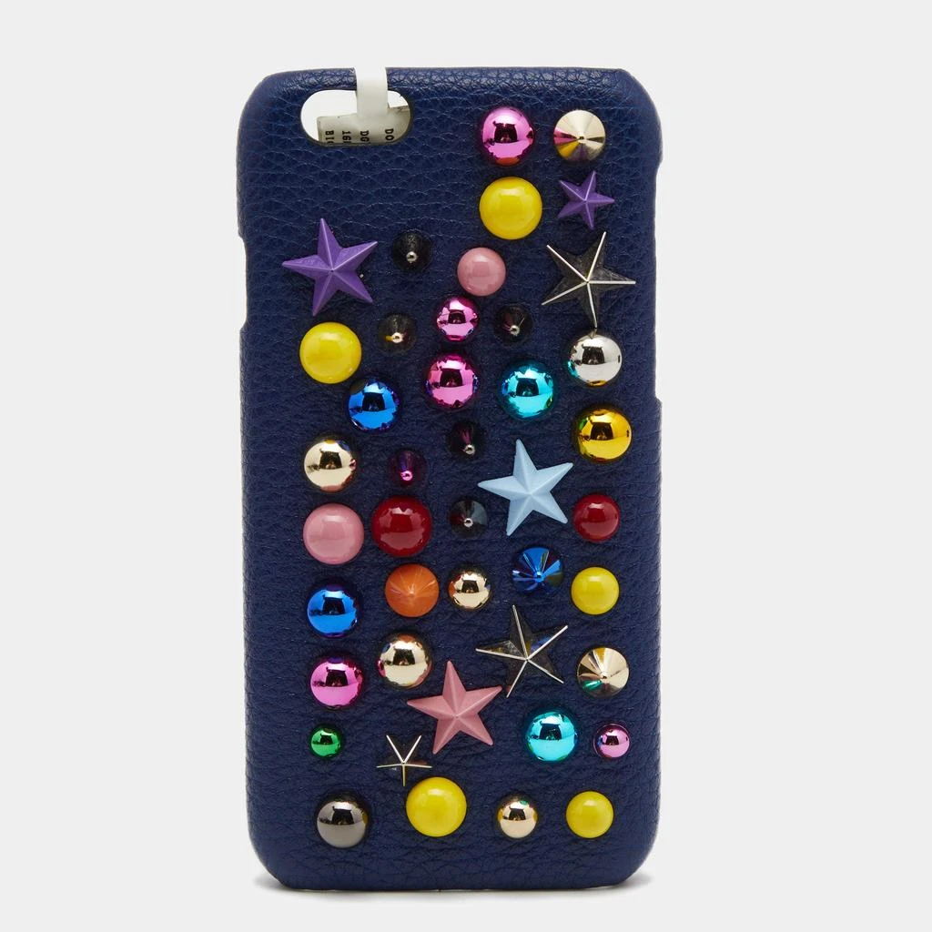 商品[二手商品] Dolce & Gabbana|Dolce & Gabbana Blue Leather Embellished iPhone 6 Cover,价格¥709,第1张图片