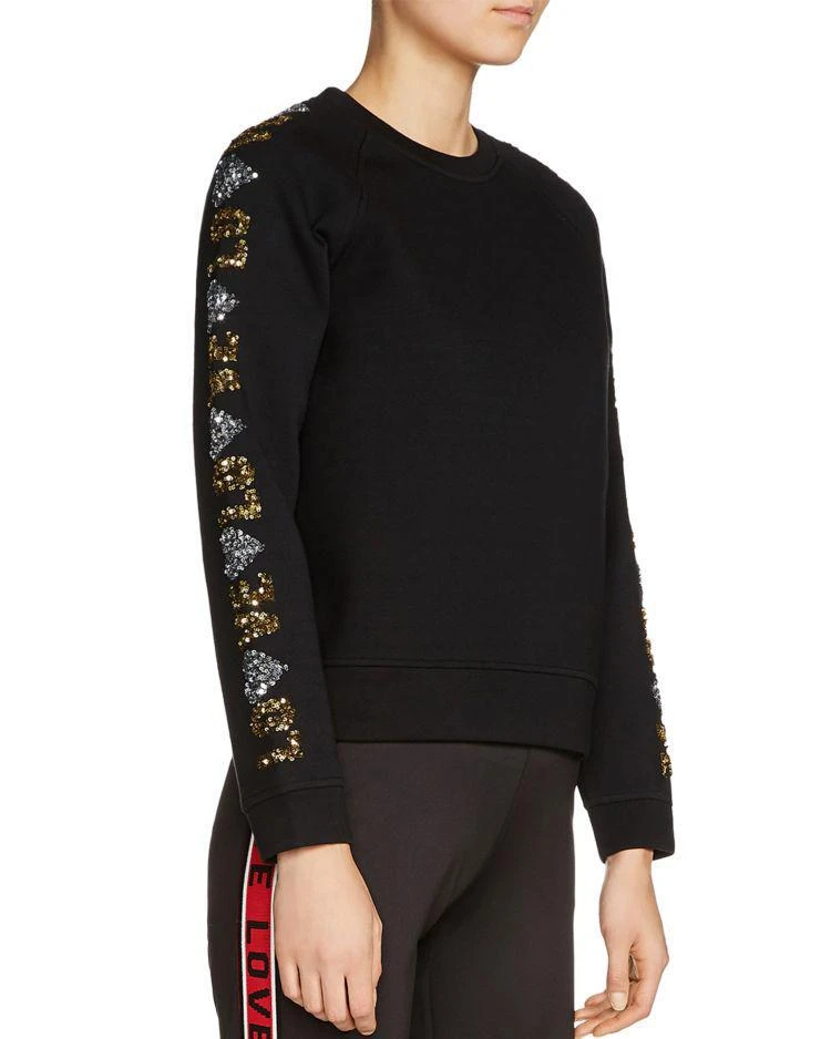 商品Maje|Topaz "Love" Sequin-Sleeve Sweatshirt,价格¥815,第1张图片