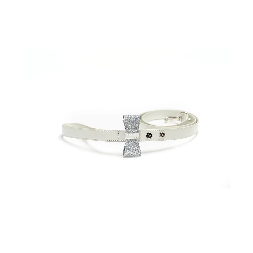 商品Shaya|BEN WHITE WEDDING CAT AND DOG LEASH WITH SILVER FABRIC BOW,价格¥1117,第1张图片