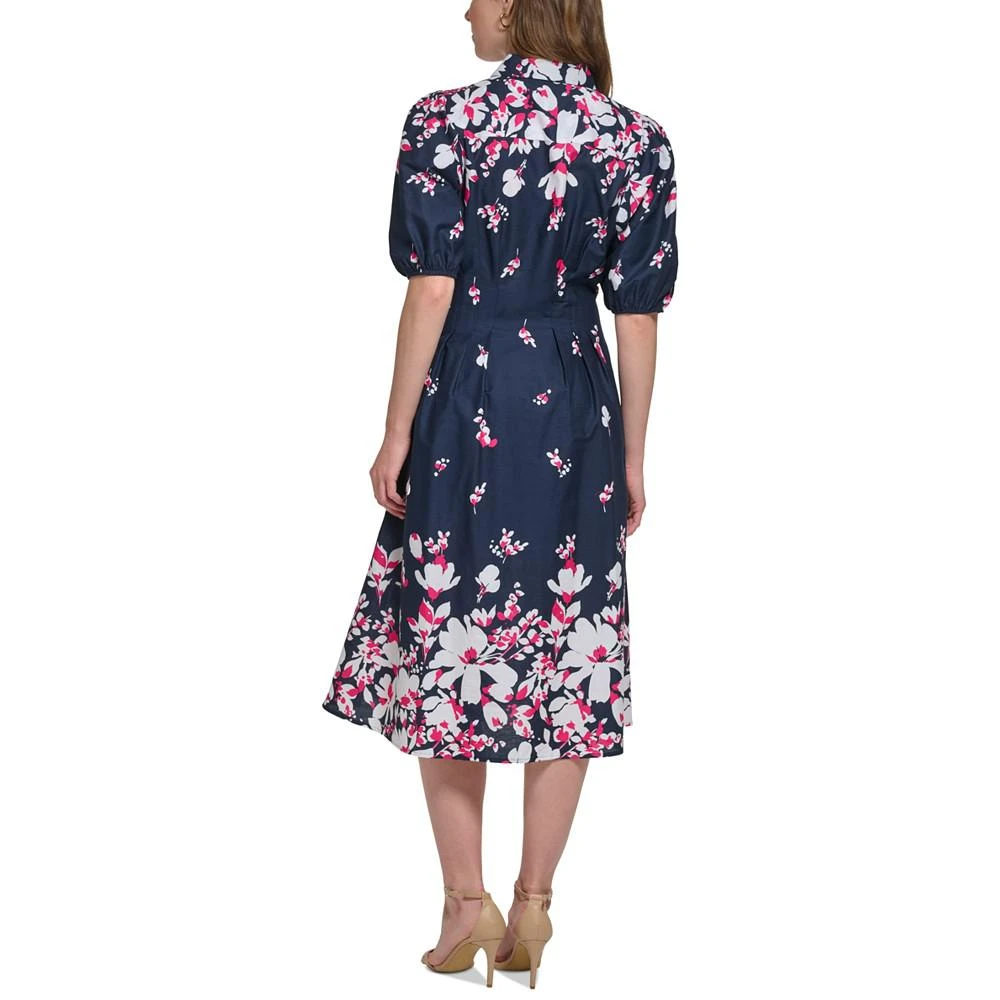 商品Tommy Hilfiger|Women's Cotton Puff-Sleeve Floral Midi Dress,价格¥621,第2张图片详细描述