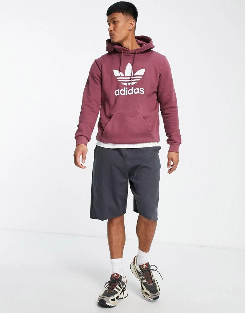 商品Adidas|adidas Originals adicolor Trefoil hoodie in quiet crimson red,价格¥534,第3张图片详细描述