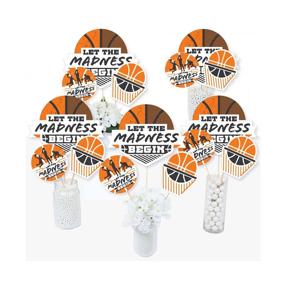 Basketball - Let The Madness Begin - College Basketball Party Centerpiece Sticks - Table Toppers - Set of 15商品第1张图片规格展示