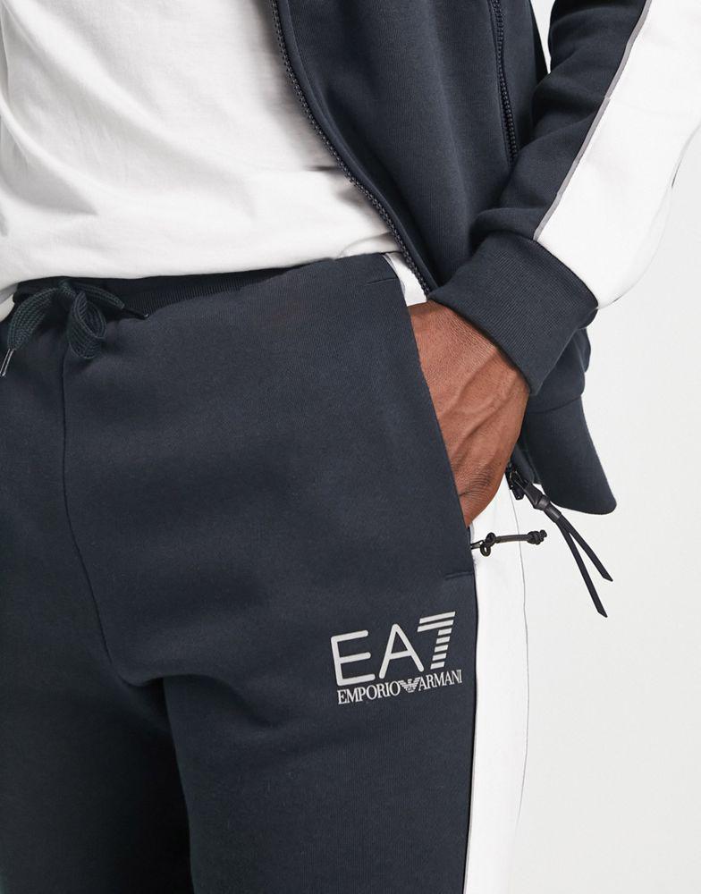 Armani EA7 side stripe track joggers in navy商品第4张图片规格展示