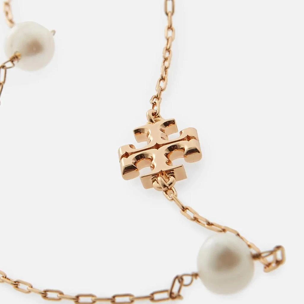 商品Tory Burch|Tory Burch Women's Kira Pearl Long Necklace - Tory Gold/Ivory,价格¥1786,第3张图片详细描述