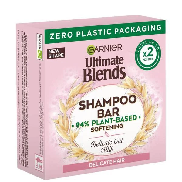 商品Garnier|Garnier Ultimate Blends Delicate Oat Softening Shampoo Bar for Sensitive Scalp and Fragile Hair 60g,价格¥90,第1张图片