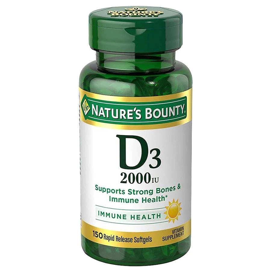 商品Nature's Bounty|Super Strength Vitamin D3 2000 IU Dietary Supplement Softgels,价格¥160,第1张图片