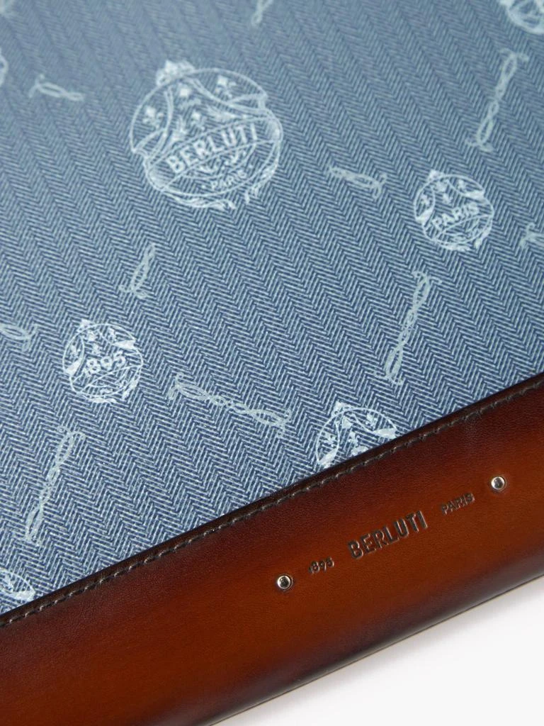 商品Berluti|Gino Venezia-leather and crest-print twill pouch,价格¥6896,第5张图片详细描述