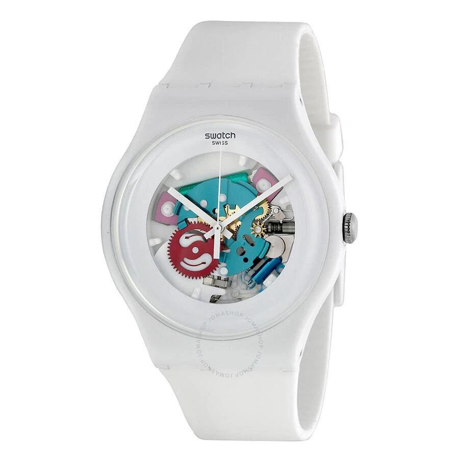 商品Swatch|White Lacquered White Silicone Unisex Watch SUOW100,价格¥541,第1张图片