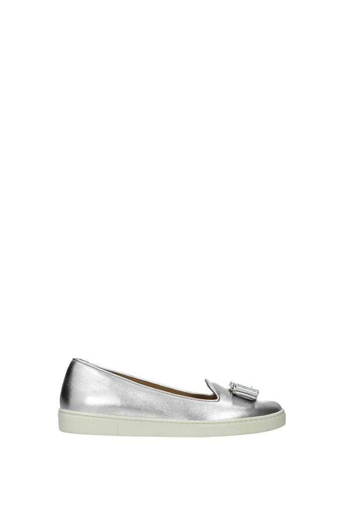 商品Salvatore Ferragamo|Ballet flats novello Leather Silver,价格¥1438,第1张图片