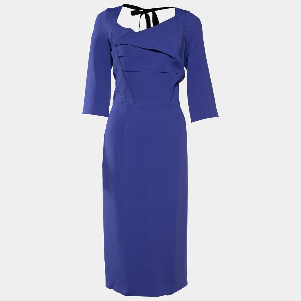 商品[二手商品] ROLAND MOURET|Roland Mouret Blue Cady Sheath Dress L,价格¥1420,第1张图片