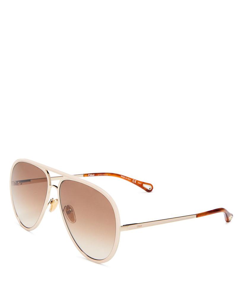 Women's Brow Bar Aviator Sunglasses, 63mm商品第3张图片规格展示
