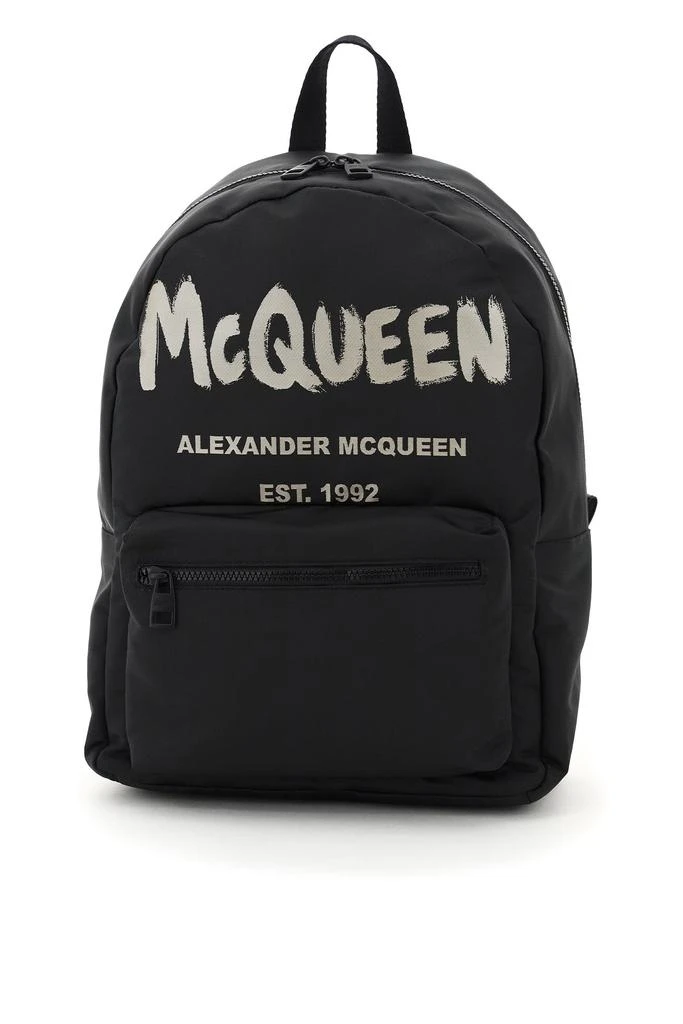 商品Alexander McQueen|Alexander mcqueen metropolitan backpack with graffiti logo,价格¥5444,第1张图片