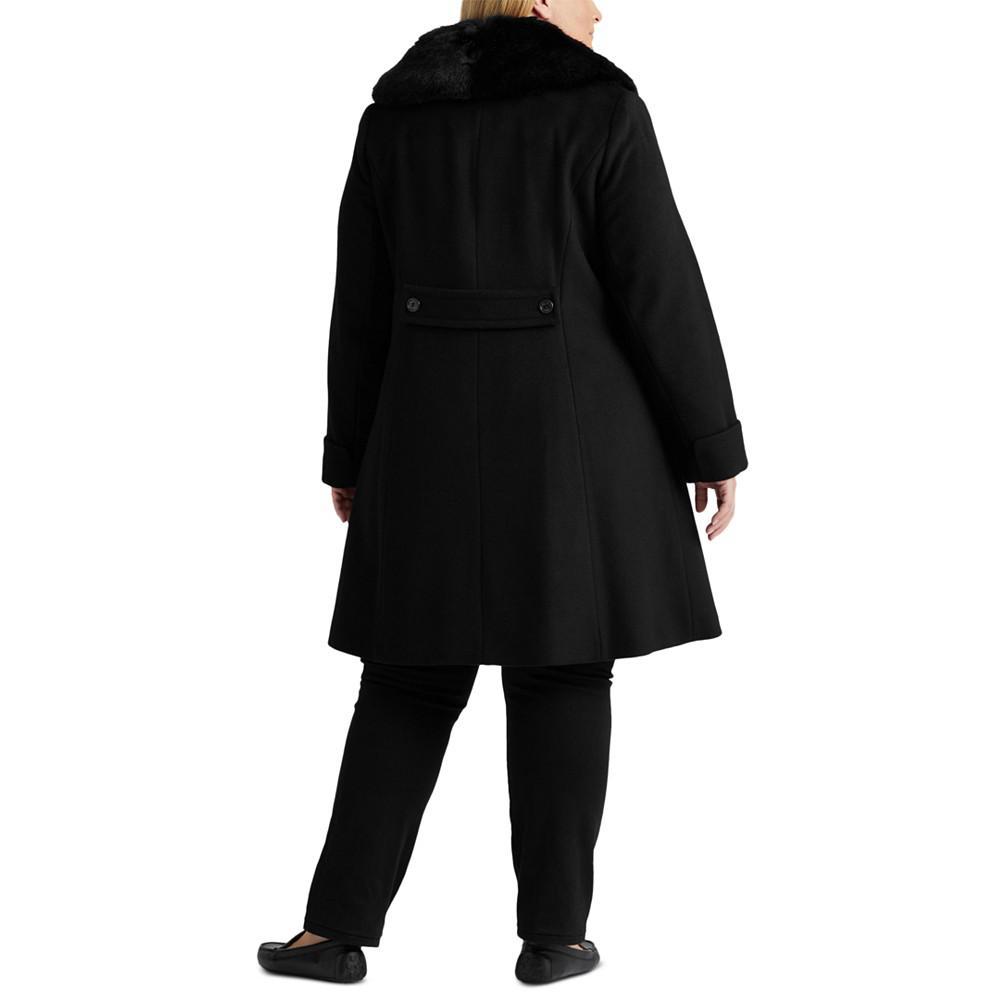 商品Ralph Lauren|Women's Plus Size Faux-Fur-Trim Walker Coat, Created for Macy's,价格¥3015,第4张图片详细描述