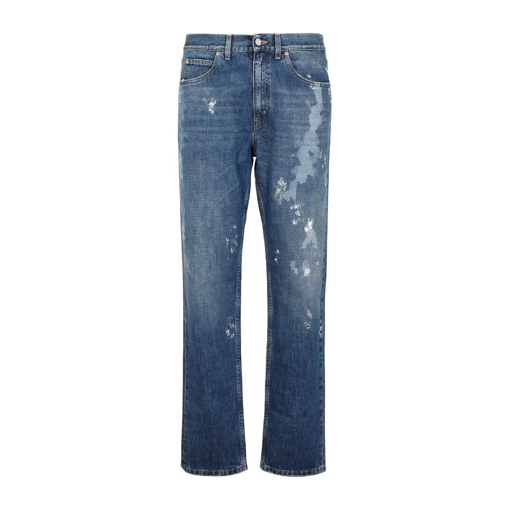 商品Martine Rose|Martine Rose Straight Leg Splatter Printed Jeans,价格¥1851,第1张图片