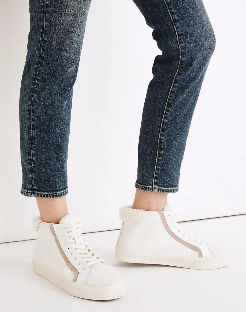 商品Madewell|Sidewalk High-Top Sneakers in Leather: Sherpa Edition,价格¥595,第4张图片详细描述