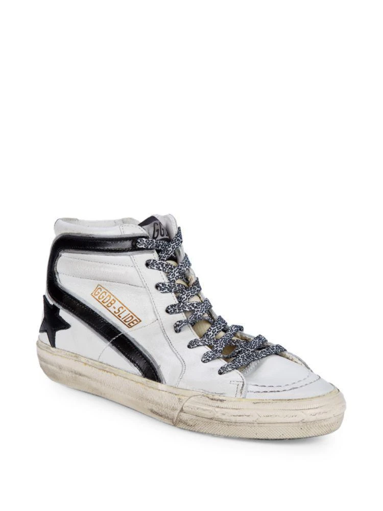 商品Golden Goose|Slide Distressed High-Top Sneakers,价格¥3222,第1张图片