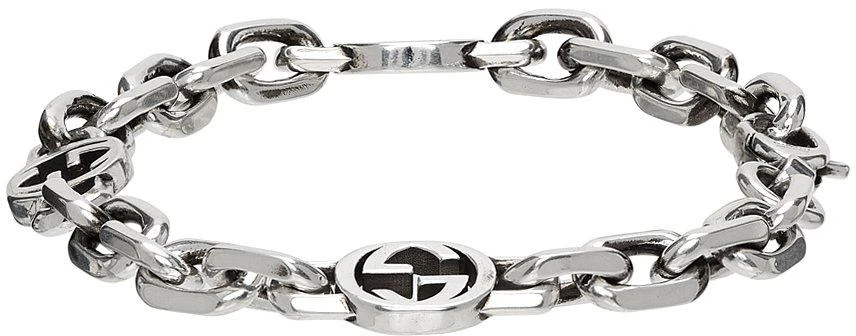 商品Gucci|Silver Chain Interlocking G Bracelet,价格¥2991,第3张图片详细描述