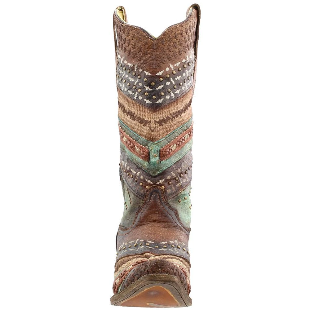 商品Corral Boots|Southwest Tooled-Inlay & Studs Snip Toe Cowboy Boots,价格¥1582,第5张图片详细描述
