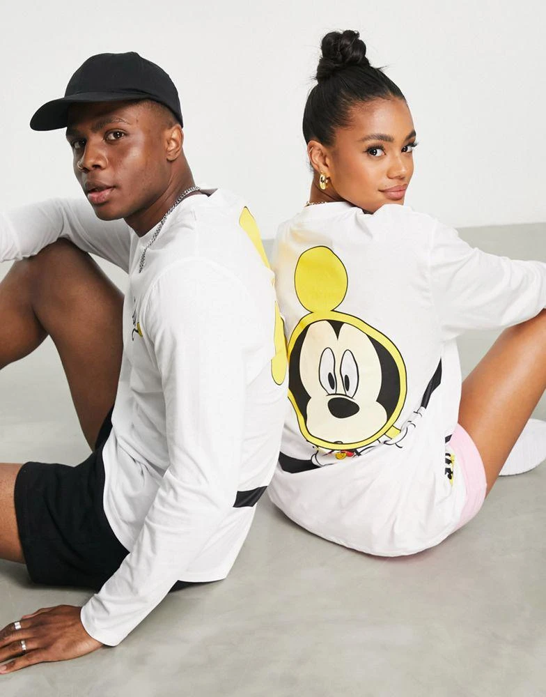 商品ASOS|ASOS DESIGN unisex long sleeve t-shirt with Disney Mickey Mouse prints in white,价格¥199,第1张图片