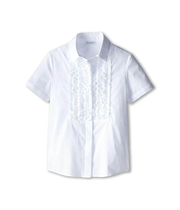 商品Dolce & Gabbana|大童Dolce & Gabbana Kids Ruffled S/S Button Up (Big Kids),价格¥978,第1张图片