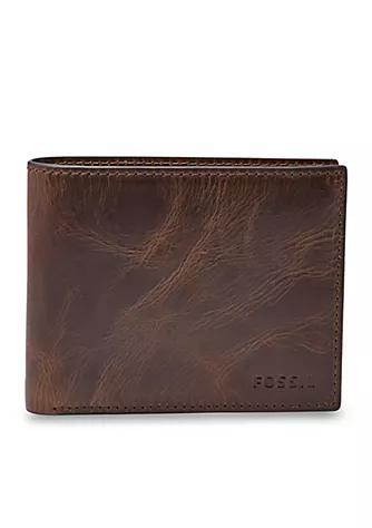 商品Fossil|Derrick Leather RFID Bifold with Flip ID Wallet,价格¥410,第1张图片