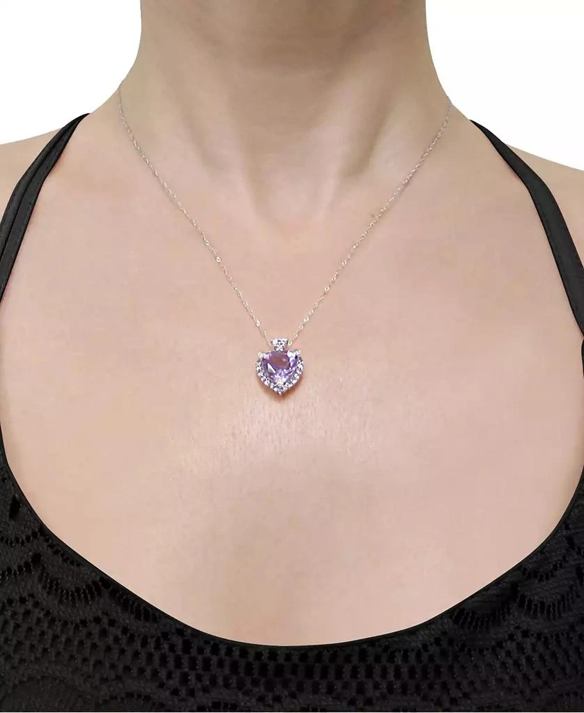 商品Macy's|Amethyst Tanzanite and Diamond Accent Heart Necklace,价格¥2878,第2张图片详细描述