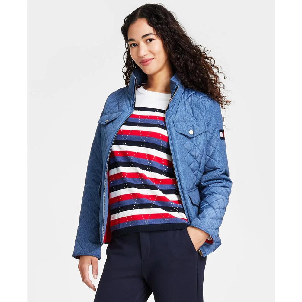 商品Tommy Hilfiger|Women's Jeanette Quilted Mandarin-Collar Jacket,价格¥367,第1张图片