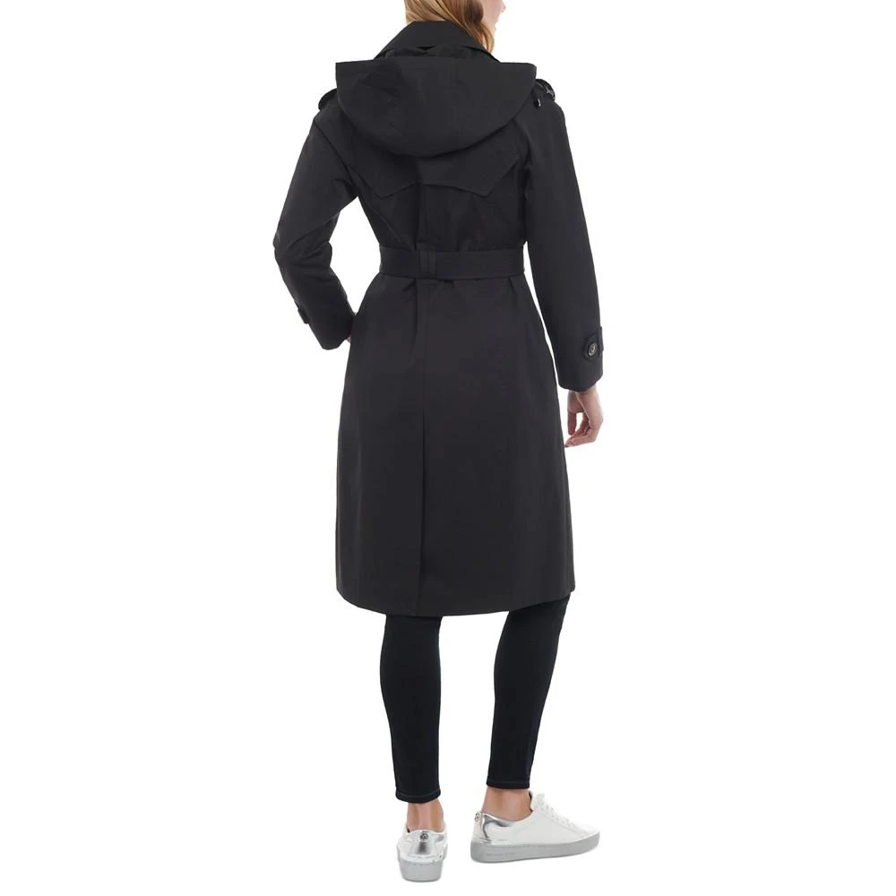 商品London Fog|Women's Petite Hooded Belted Water-Repellent Trench Coat,价格¥1172,第2张图片详细描述