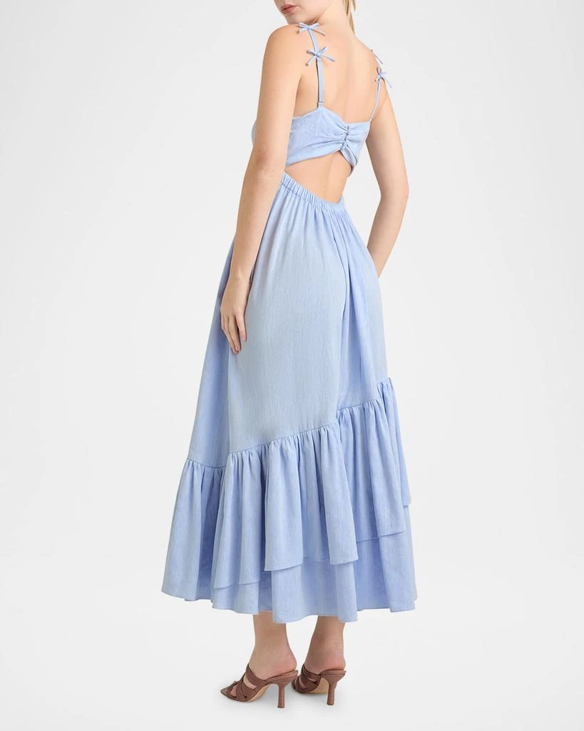 商品Cinq a Sept|Bailey Bow Linen Suiting Dress,价格¥3615,第3张图片详细描述