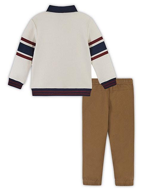 Little Boy's & Boy's 2-Piece Rugby Shirt & Twill Pant Set商品第3张图片规格展示