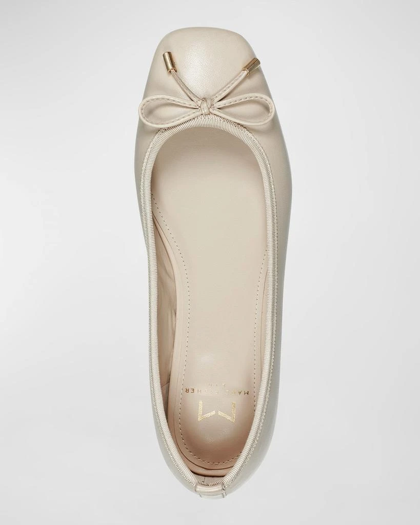 商品Marc Fisher|Ubet Leather Bow Ballerina Flats,价格¥932,第4张图片详细描述