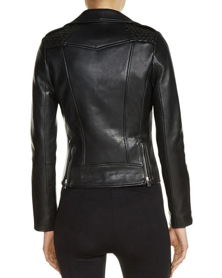 商品Maje|Madone Leather Biker Jacket,价格¥4053,第2张图片详细描述