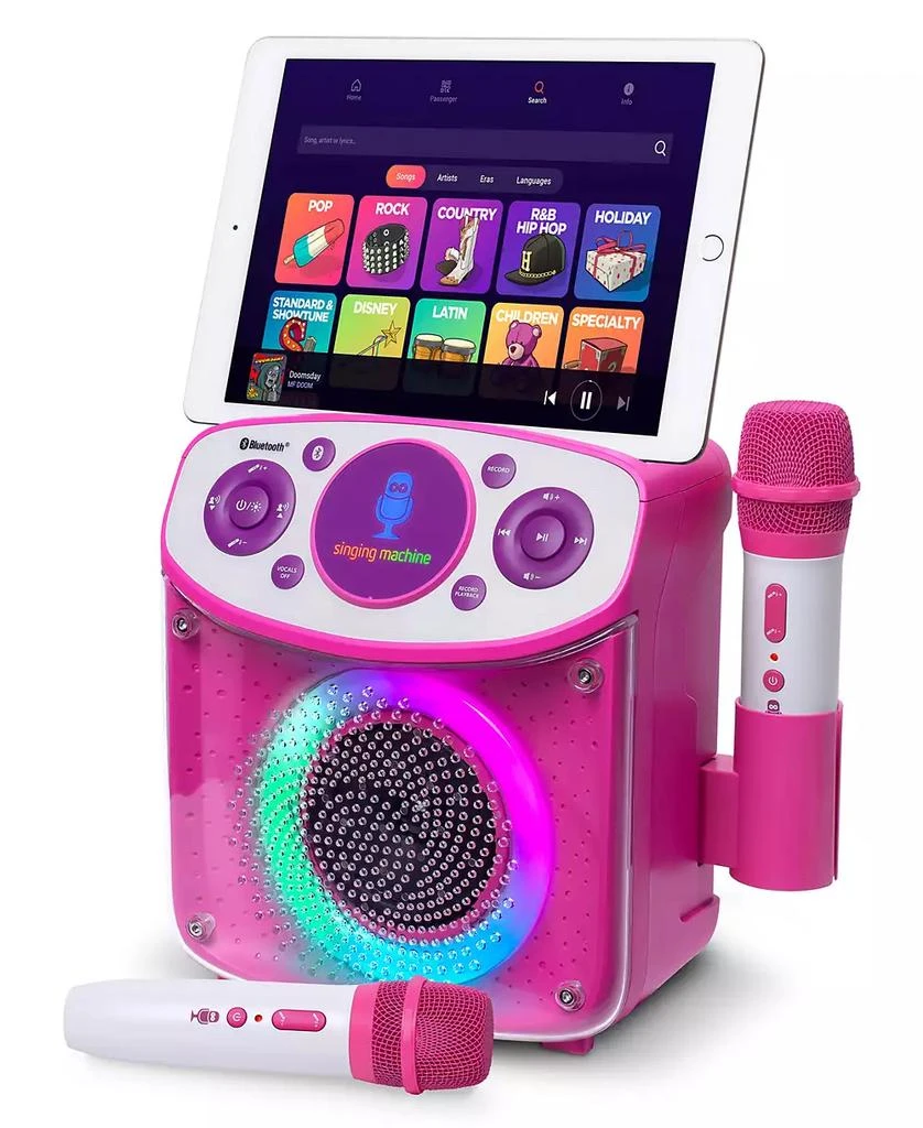 商品Singing Machine|Sparkle Portable Karaoke Machine with 2 Wireless Microphone,价格¥374,第2张图片详细描述