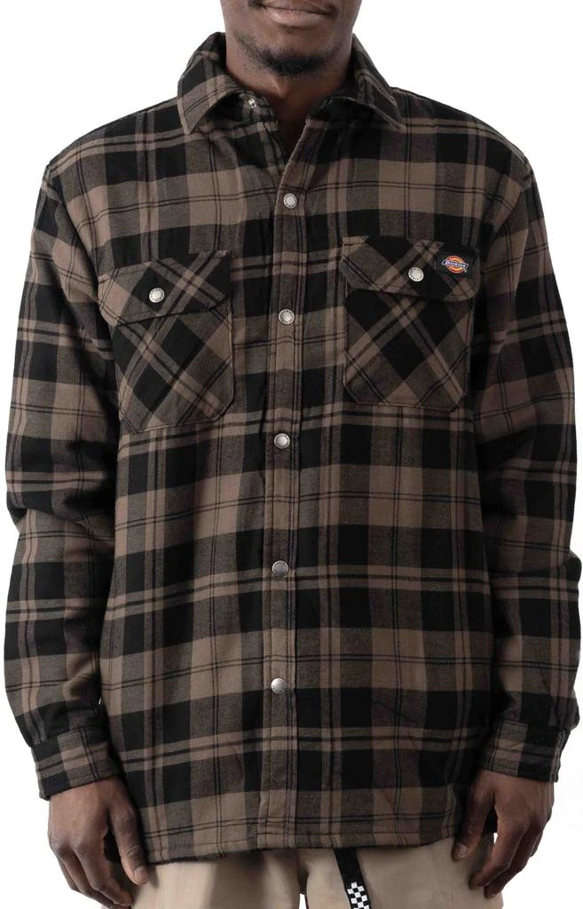 商品DICKIES|(TJ210UP1) Sherpa Lined Flannel Shirt Jacket with Hydroshield - Mushroom Plaid,价格¥153,第1张图片