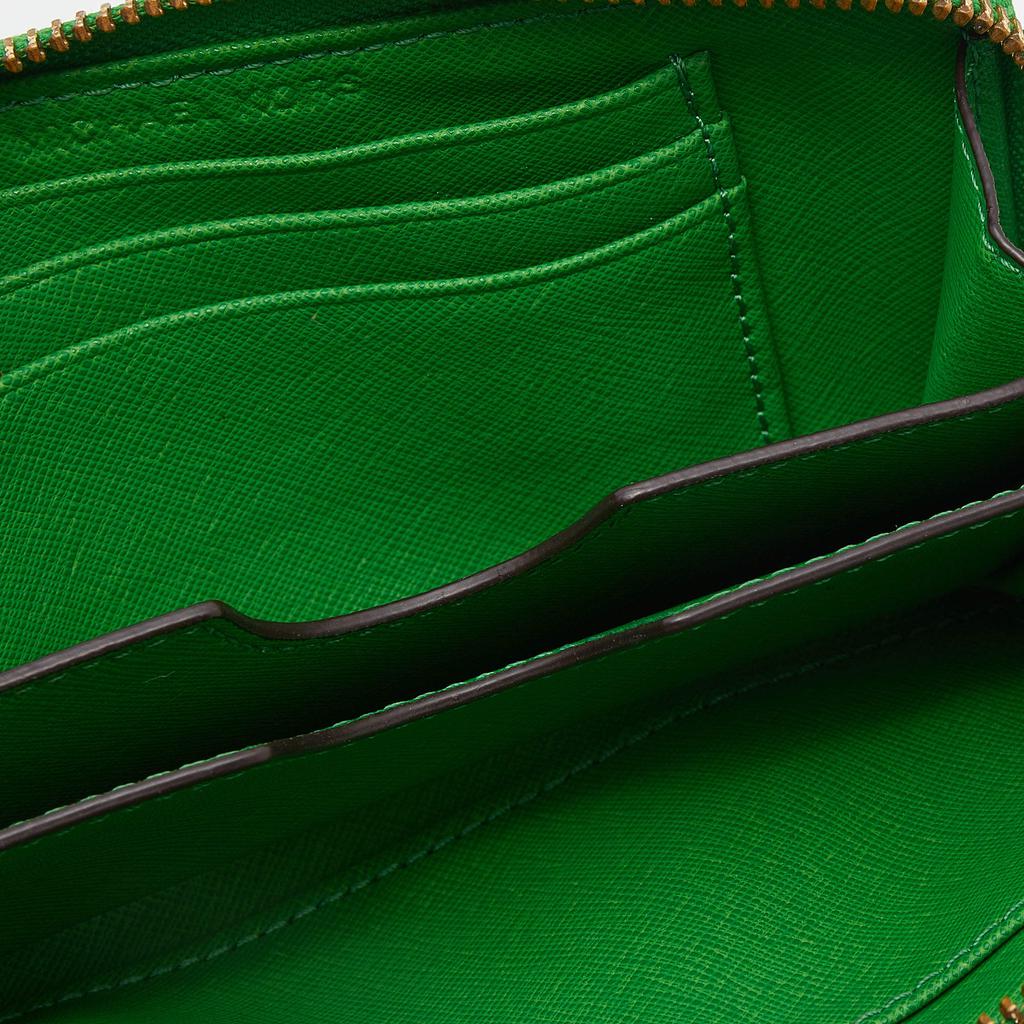 Michael Kors Green Leather Jet Set Zip Around Wristlet Wallet商品第2张图片规格展示