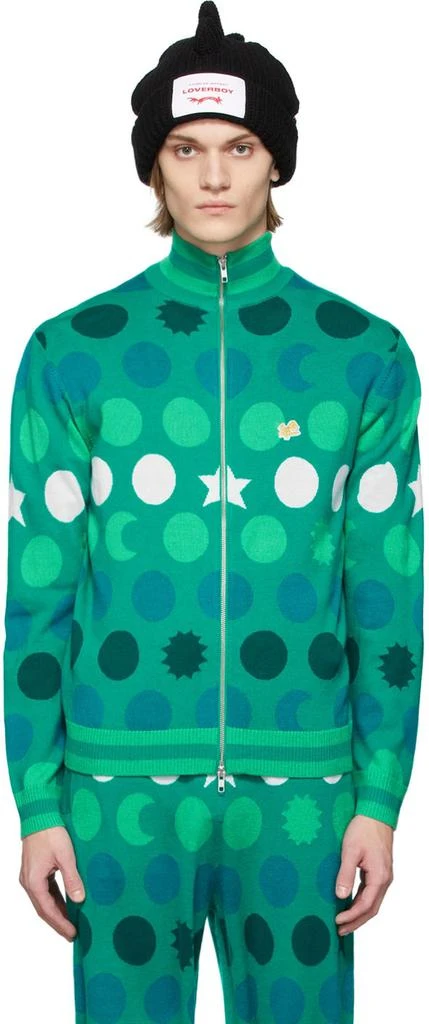 商品Charles Jeffrey Loverboy|Green Graphic Runes Zip-Up Sweater,价格¥1501,第1张图片