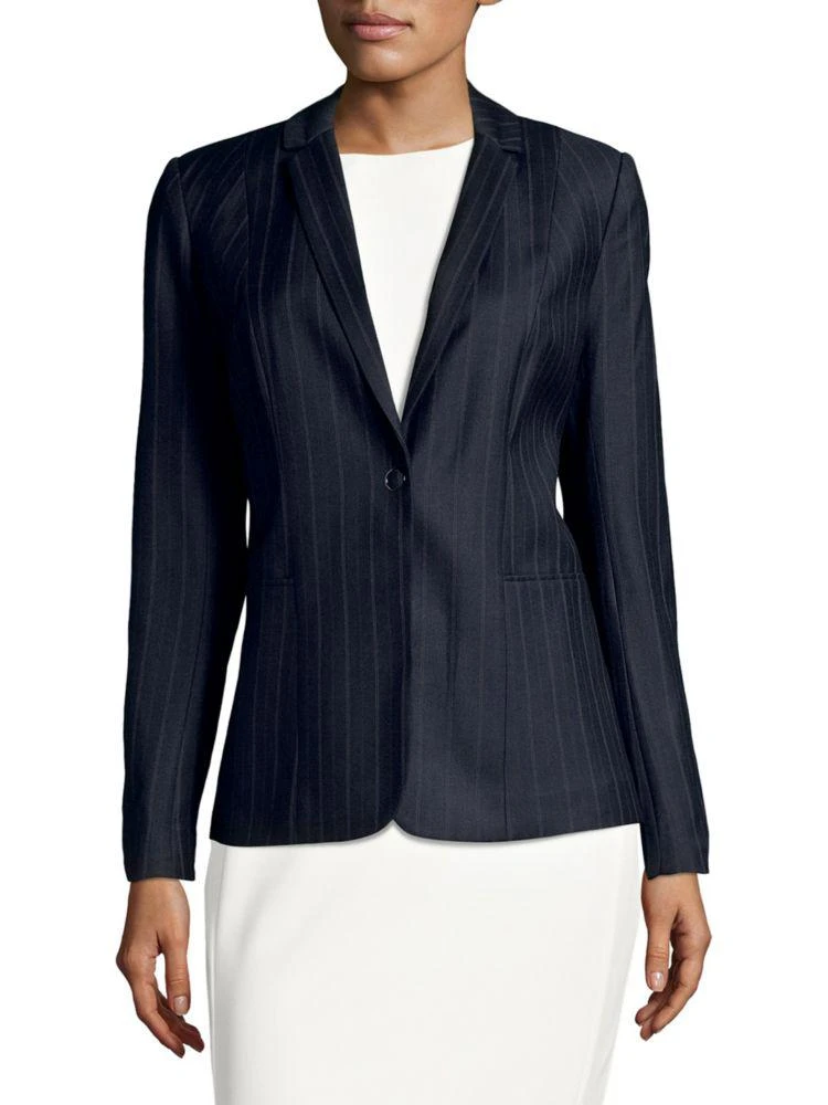 商品Tahari|Resiling Stripe Jacket,价格¥359,第1张图片