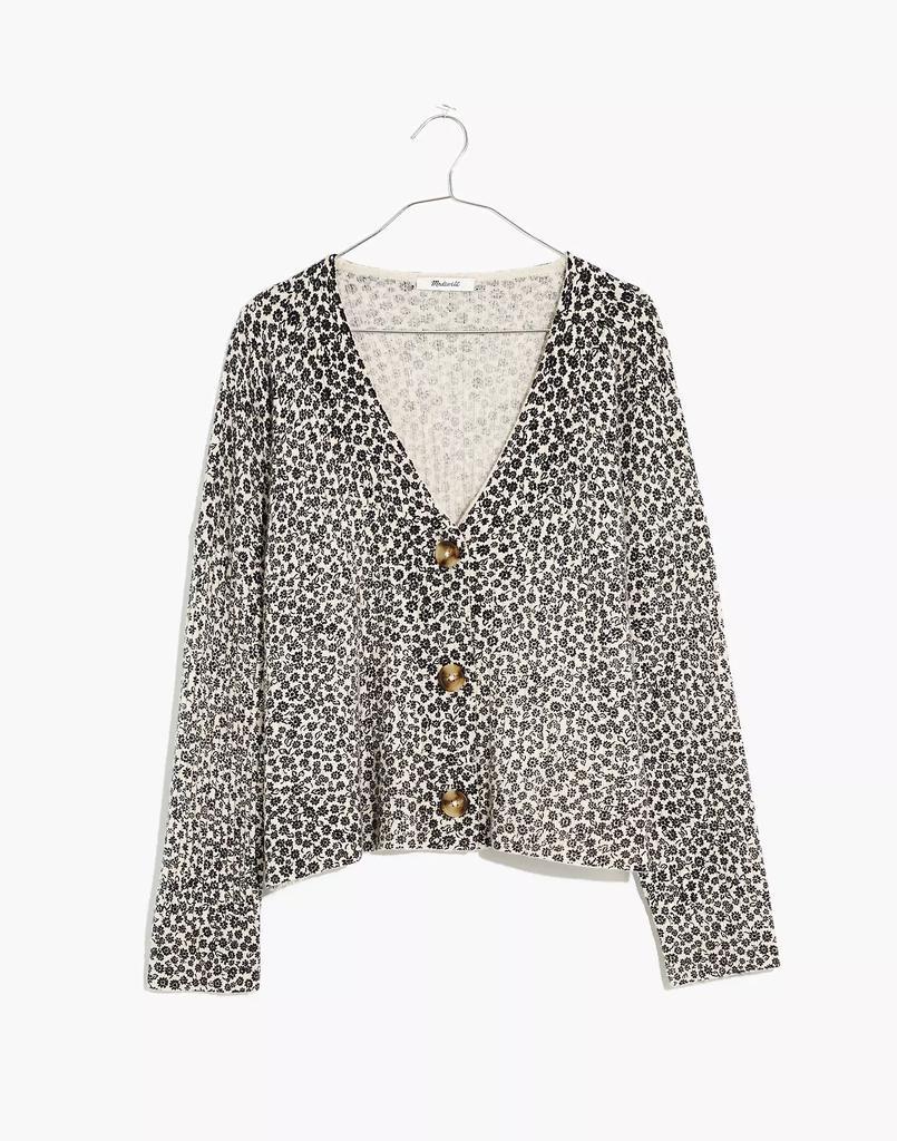 商品Madewell|Vintage Ditsy Cameron Ribbed Cardigan Sweater in Coziest Yarn,价格¥298,第6张图片详细描述