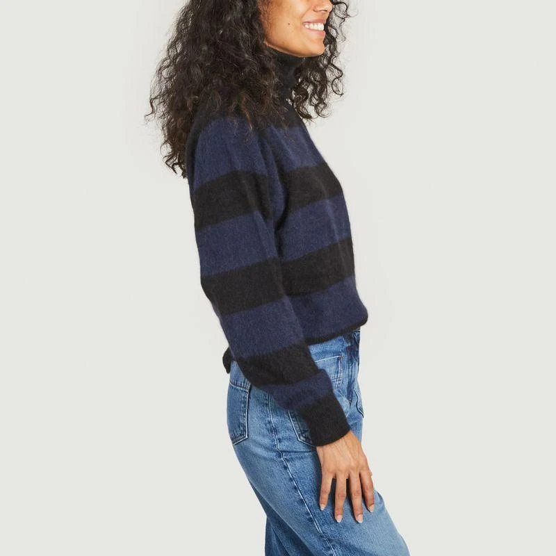 商品MAJESTIC FILATURES|Long-sleeved turtleneck sweater Noir Marine Majestic Filatures,价格¥2221,第2张图片详细描述