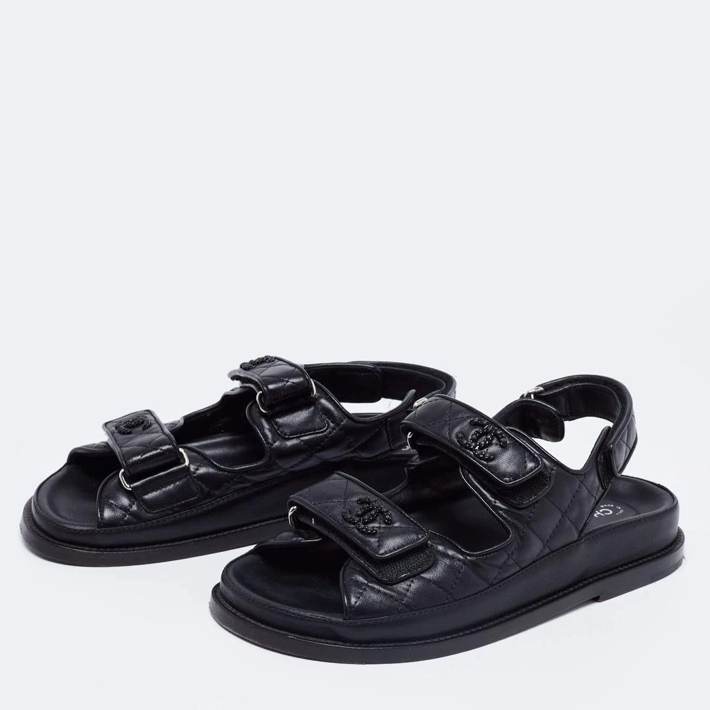 商品[二手商品] Chanel|Chanel Black Leather Dad Slingback Sandals Size 37,价格¥12798,第2张图片详细描述
