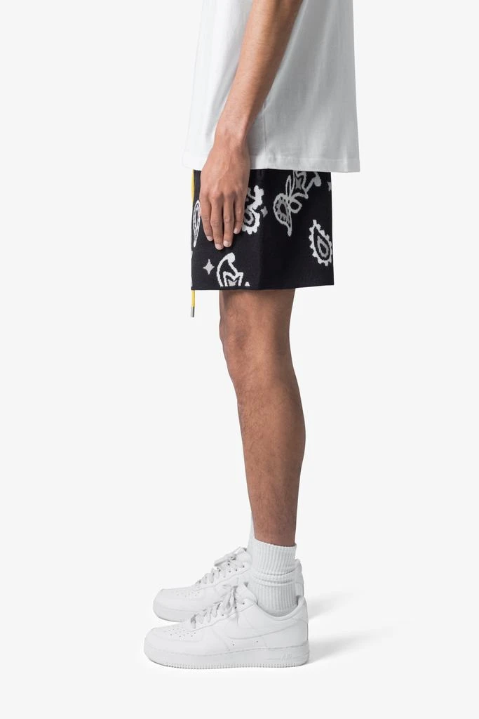 商品MNML|Paisley Knit Shorts - Black,价格¥166,第3张图片详细描述
