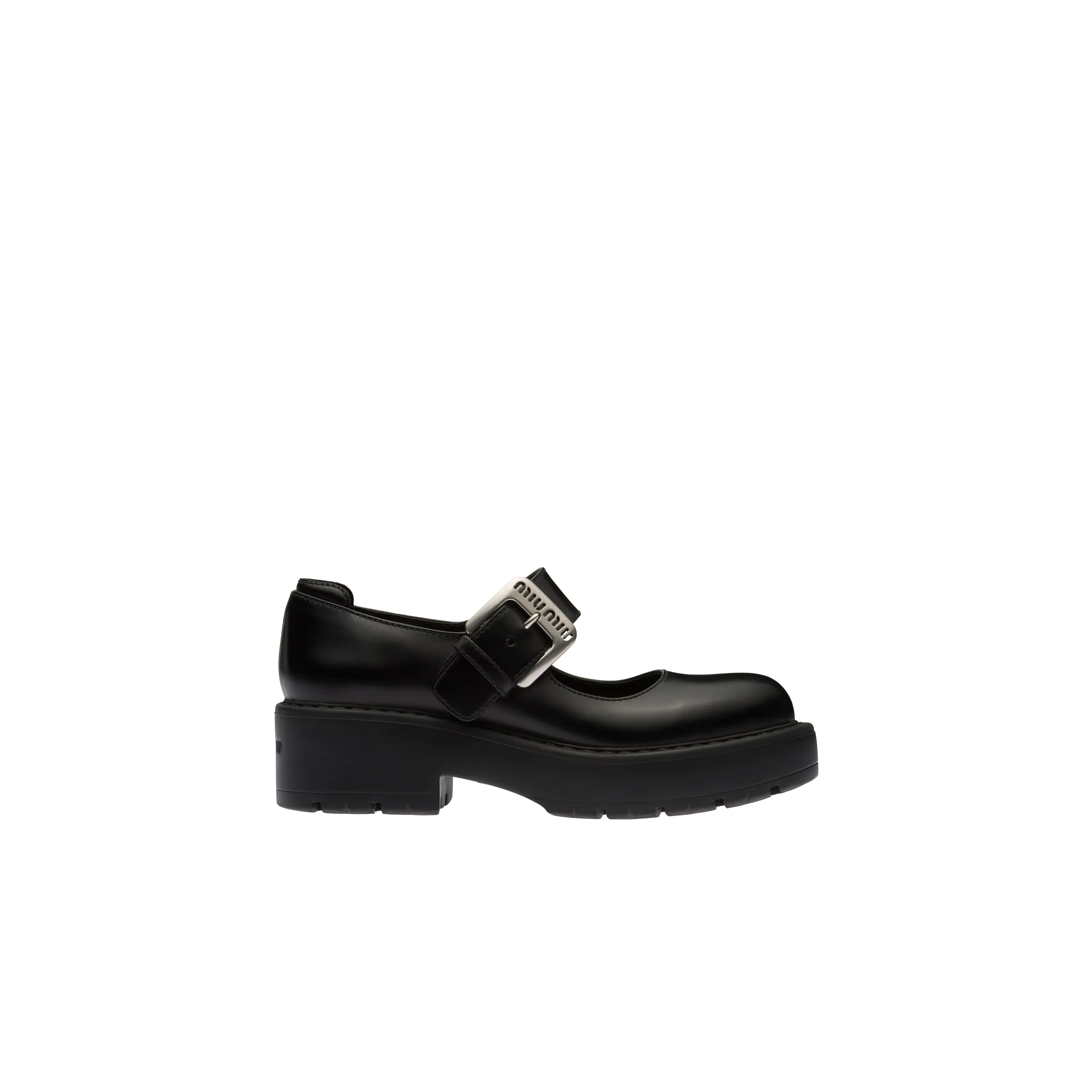 【预售】 缪缪 24秋冬 女士 厚底鞋 Ballerines en cuir 5F786D_B4L_F0002_F_DX55 商品