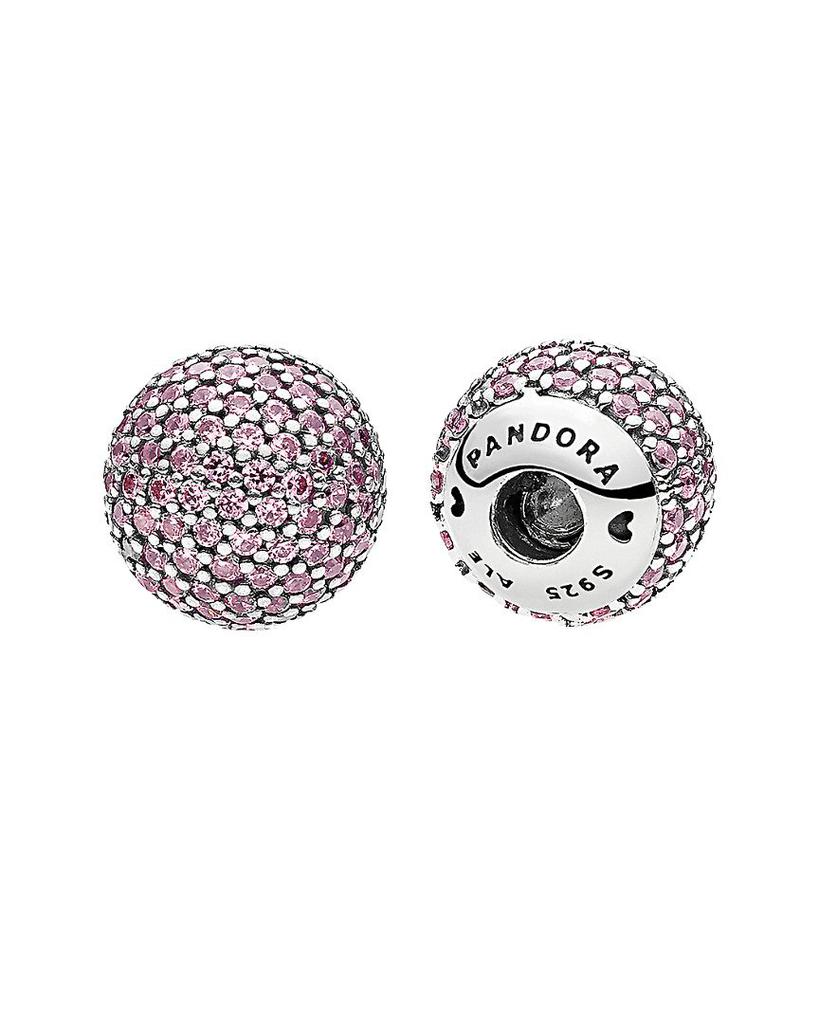 PANDORA Silver & Pink CZ Open Bangle End Caps商品第1张图片规格展示