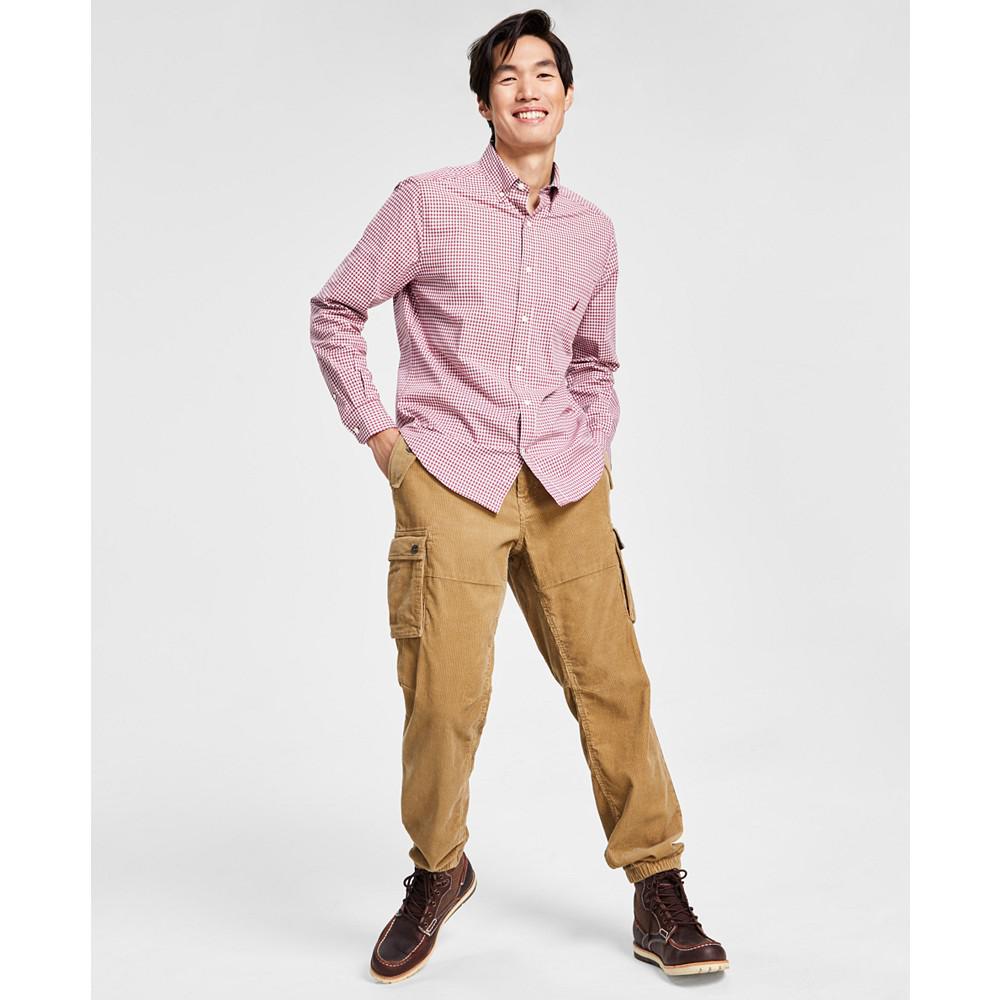 Men's Classic-Fit Long-Sleeve Pocket Gingham Check Poplin Shirt商品第3张图片规格展示
