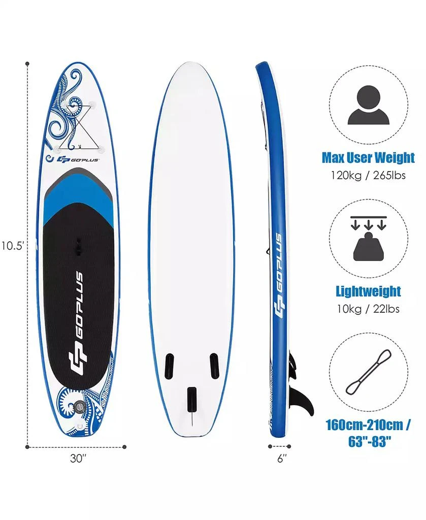 商品Costway|1 pcs 10.5  Inflatable Stand Up Paddle Board SUP Surfboard,价格¥1176,第2张图片详细描述