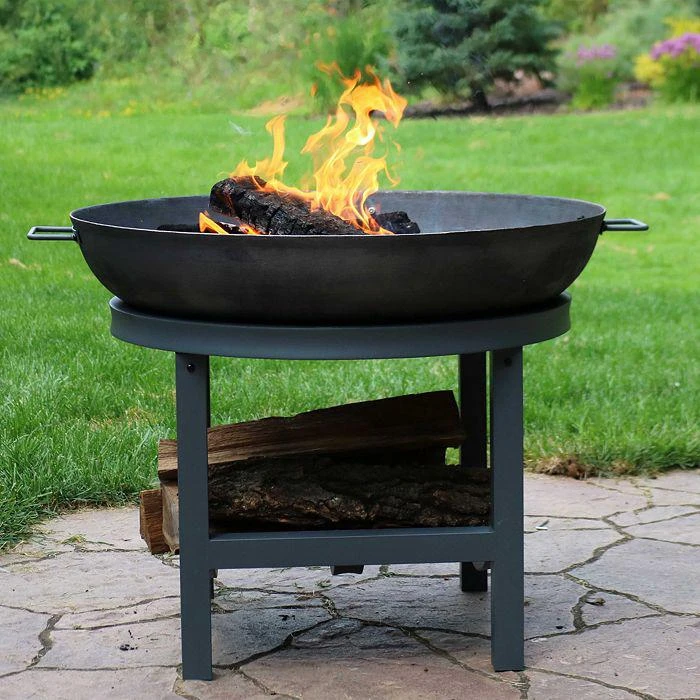 商品Sunnydaze Decor|Cast Iron Fire Pit with Log Rack,价格¥1334,第4张图片详细描述
