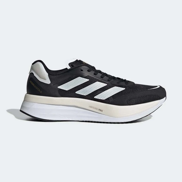 商品Adidas|【Brilliant|包邮包税】阿迪达斯 ADIZERO BOSTON 10 M 男生  训练运动鞋 跑步鞋  H67513 CBLACK/FTWWHT/GOLDMT,价格¥703,第1张图片